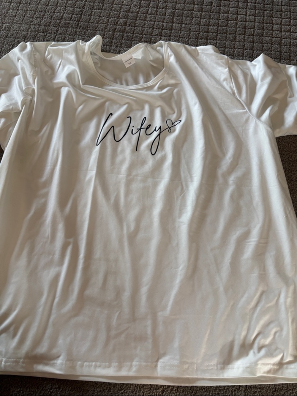 Wifey Script Graphic Tee - White with Black Print